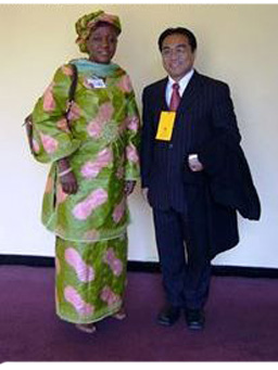 Dr.Vince with the  Honorable Haja Zainab Hawa Bangura, former Foreign Minister of SierraLeone